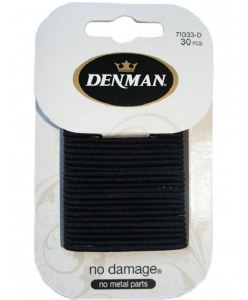 Denman 2mm No Damage Elastics Black 30pk
