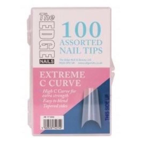 The Edge Extreme C Curve 100 Assorted Nail Tips