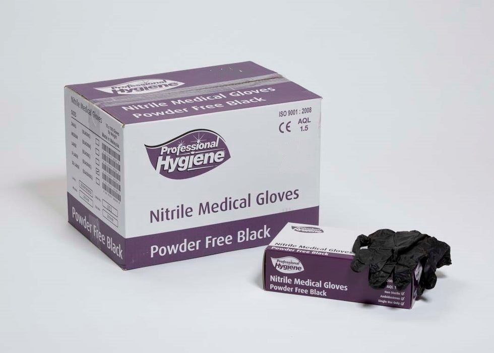 Nitrile Gloves P Free Large Black 100